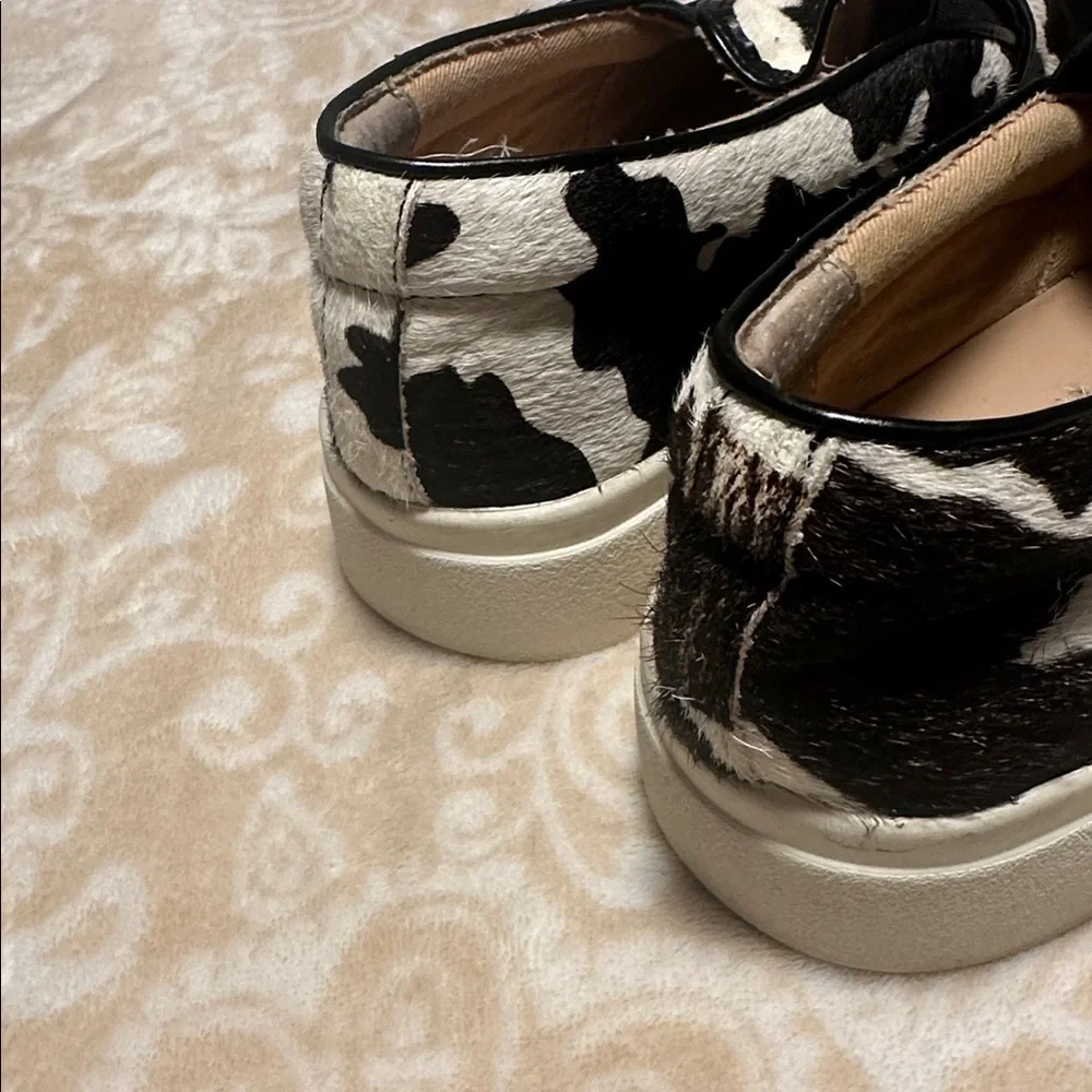 INC International Concepts, Cow Hair Fur Upper Black/White Slip On Sneaker 8M